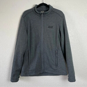 Jack Wolfskin Knit Fleece lined Jacket Size Large Gray